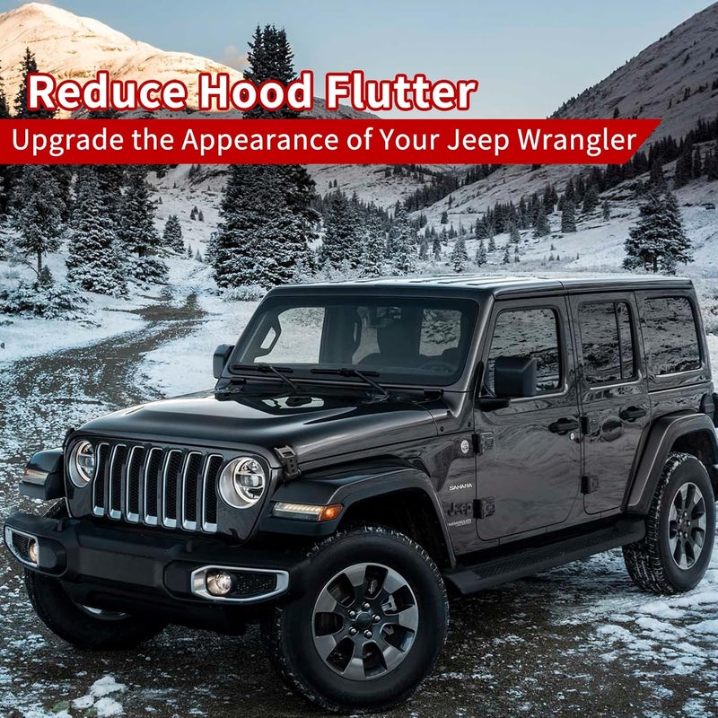 Averlongaz Hood Latches Compatible with Jeep Wrangler JK JKU 2007-2018, JL JLU 2018-2025, Gladiator JT 2020-2025 1 Pair (Black) - Image 2